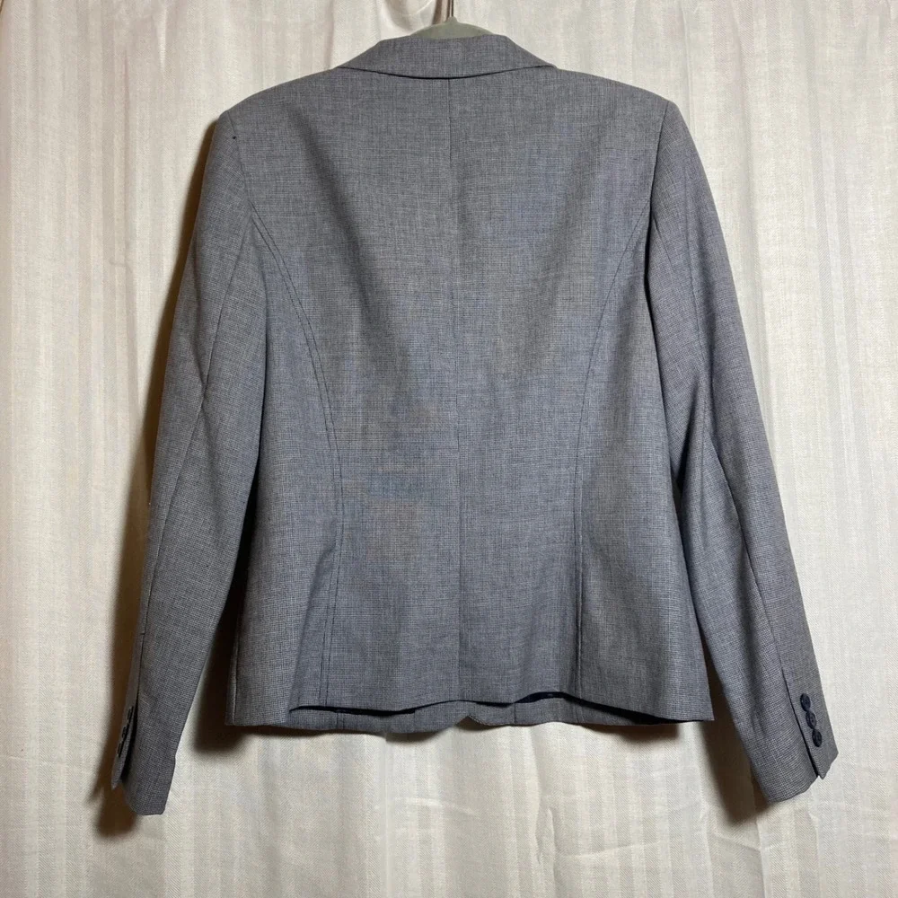 Pendleton Womens Blue Gray‎ 100% Virgin Wool Blazer Jacket Size 10 Made in USA